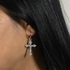Христианские винтажные серьги с подвеской в ​​виде креста с цирконием, готические религиозные серьги для женщин, модные ювелирные изделия в стиле панк, подарки на вечеринку