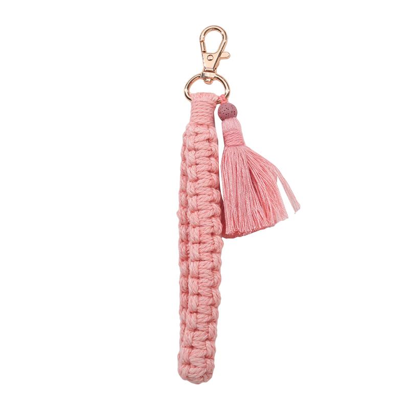 Плетеный брелок в стиле бохо с хлопковым шнуром-лобстером, ремешок для ключей, ремешок для женщин, аксессуар