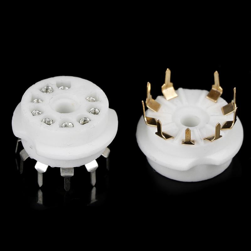 1 шт. Позолоченная 9-контактная керамическая ламповая панель для печатной платы, база для ламп 12AX7 12AU7 ECC83