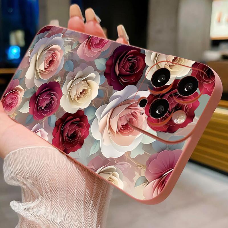 Luxury Rose Floral Pattern Shockproof Phone Case for Xiaomi Mi 11 Lite 5G 14T 14 13T 13 12T Poco X7 X6 X5 X3 F5 F6 M6 Pro Cover