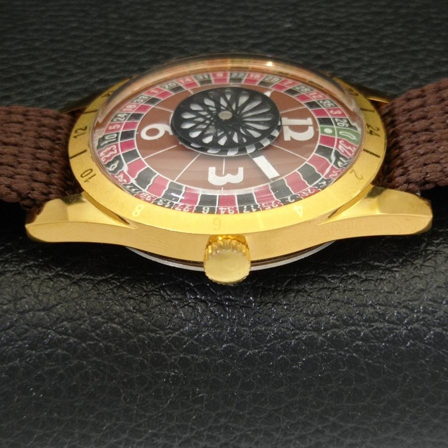 ШВЕЙЦАРСКИЕ МУЖСКИЕ МЕХАНИЧЕСКИЕ ЧАСЫ С РУЧНЫМ ЗАВОДОМ, ВОССТАНОВЛЕННЫЕ, С КОРИЧНЕВЫМ ЦИФЕРБЛАТОМ a430243-2 R102-a430243