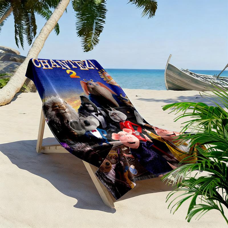 Chantez 2D Flat Print Beach Towel, Large Soft Quick Dry Towel for Beach Camping Swimming.MSTJ0918188
