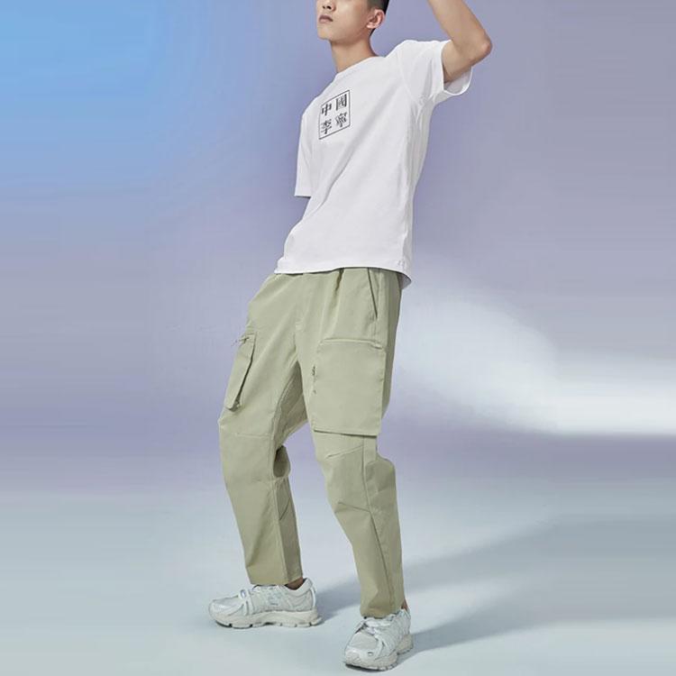 Li Ning Logo Print Round Neck Short Sleeve T-Shirt Men Tops White AHSR851-1