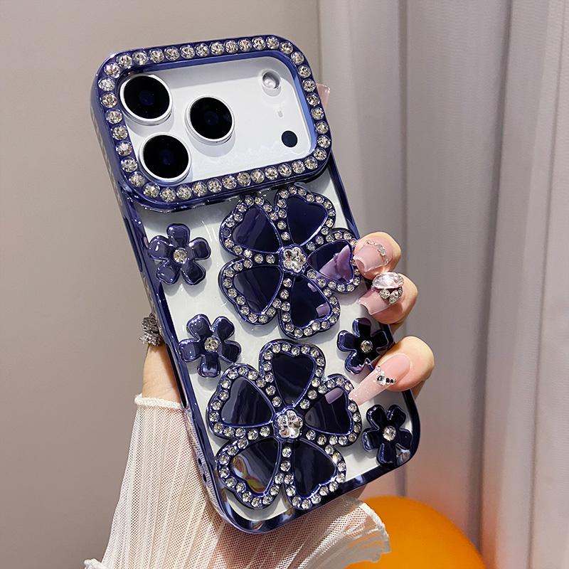 Прозрачный чехол с покрытием, блестками, градиентом и цветами для IPhone 17 Air 16 15 11 12 13 14 Pro Max, мягкий силиконовый, ударопрочный