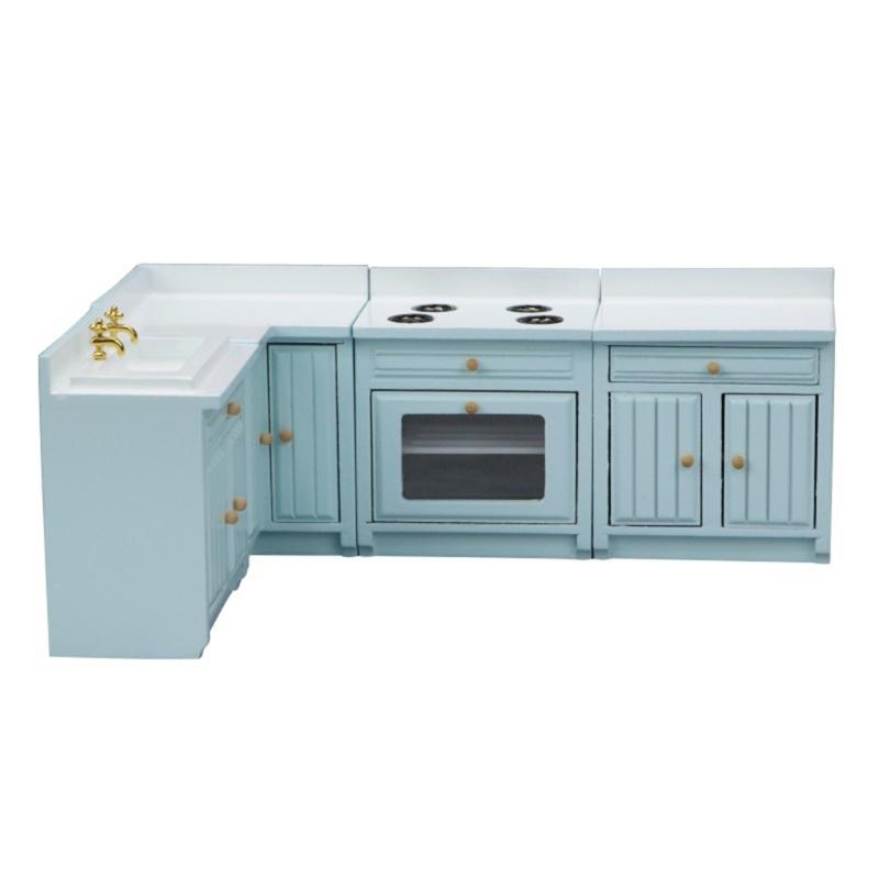 Кукольные домики 1/12 Миниатюрный кухонный шкаф с плитой Кухонная раковина Мебель для кукольных домиков для реалистичной игры