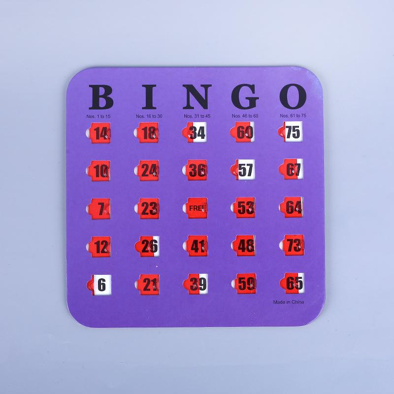 5pcs Bingo Game Card Easy-Read With Sliding Windows Reusable Logical Thinking Ability Game Bingo Board Game Party Gift