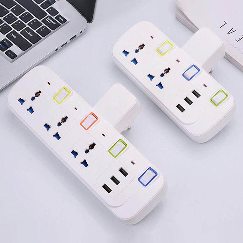 Household 4 Way Electrical Plug Smart Plug Outlets Power Board Adapter Surge Protector USB Socket