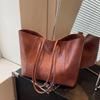 Versatile Women's Displacement Bag  Large Capacity  Elegant Shoulder Bag  High-end Texture  Retro  New