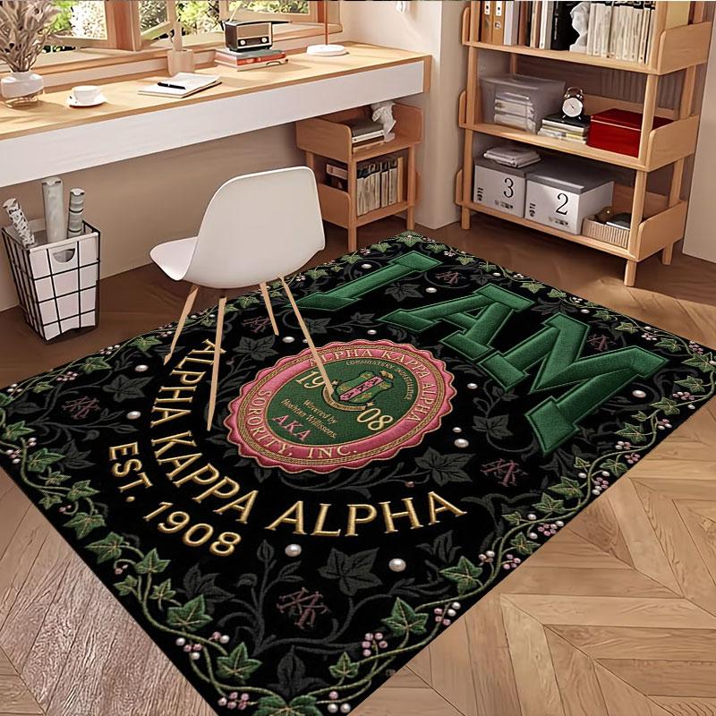 Alpha Kappa Alpha Print Rug, Washable Floor Carpet, For Entryway Dorm Laundry Room Office Study, Home Decor Birthday Christmas Gift