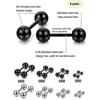 8 Pairs Stainless Steel Ball Stud Earrings Barbell Cartilage Helix Ear Piercing 3-6mm 2 Colors 18g (4 Pairs White+4 Pairs Black) -