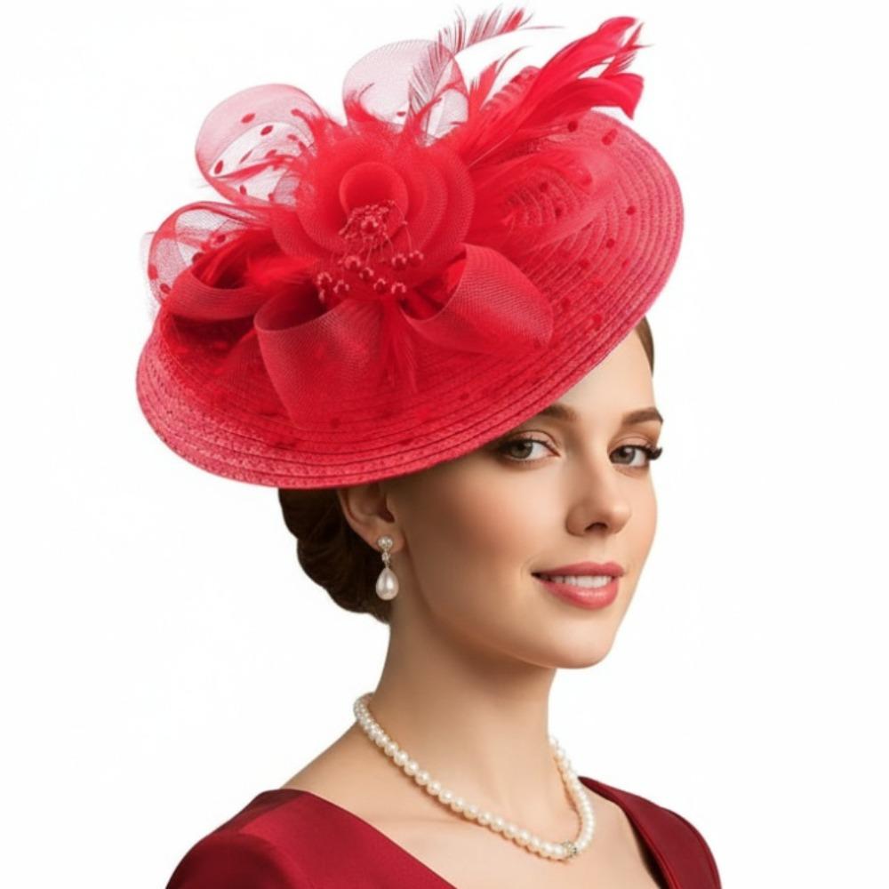 Elegant Vintage Fascinator Hat Sweet Masquerade Hair Band Party Bride Headdress Wedding