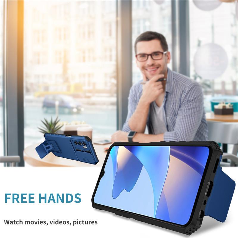 For OPPO A15 A15S A16 A16S A16K A16E Case Rugged Armor Stand Holder Back Cover For OPPO A52 A72 A53 A53S A54 A55 A36 A76 A95 A96