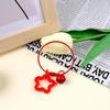 Creative  Keyrings Open Ring Buckle Hollow Out Star Pendant Colored Keychain For Diy Jewelry Making Key Ring Accessories