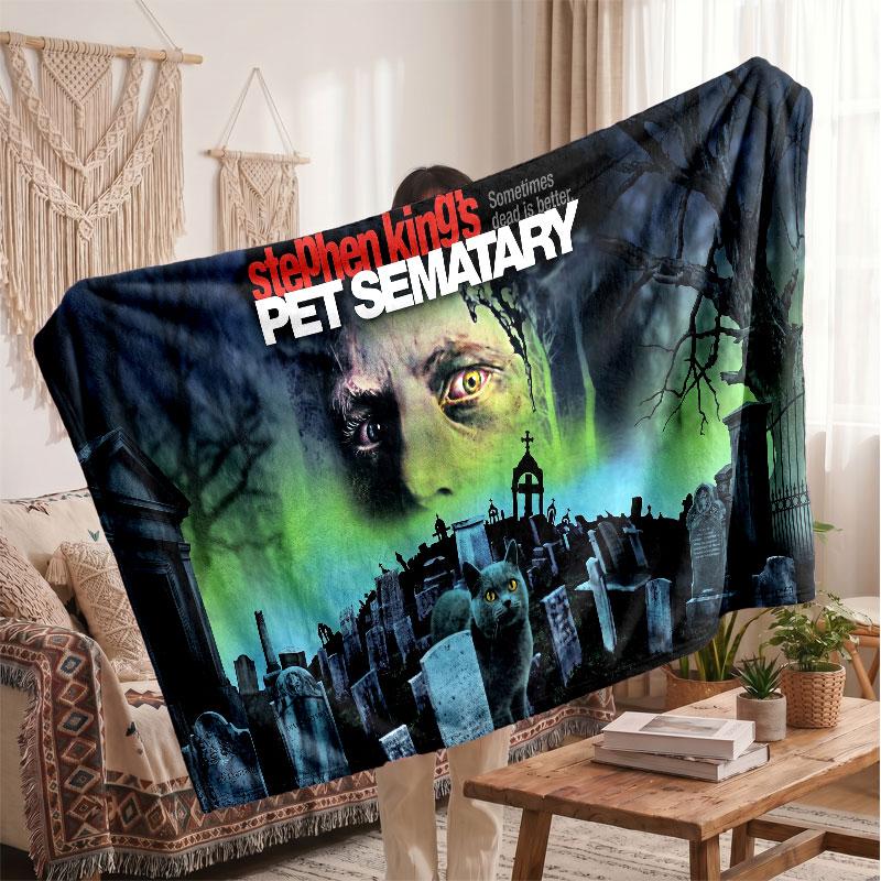 Warm Flannel BlanketPet Sematary Soft Cozy Throw Blanket for Bedroom Couch
