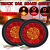 1Pc 12V 4" Round Red/Amber 16-LED Car Round Red Taillights Truck Trailer Brake Stop Turn Signal Tail Lights Rear Fog Light