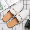 Fashion Mens Shoes Italian Men Half Slipper Leather Loafers Moccasins Outdoor Non-slip Black Casual Slides Summer Fashion Shoes Business