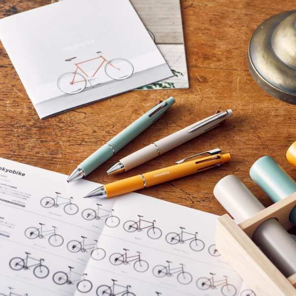 Шариковая ручка Mitsubishi Pencil и Jetstream tokyobike×JETSTREAM [механическая и 4-цветная ручка, черная, красная, синяя, зеленая] 0,5 [слоновая кость]