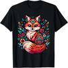 Cute Cottagecore Floral Fox Aesthetic Girls Women Graphic T-Shirt