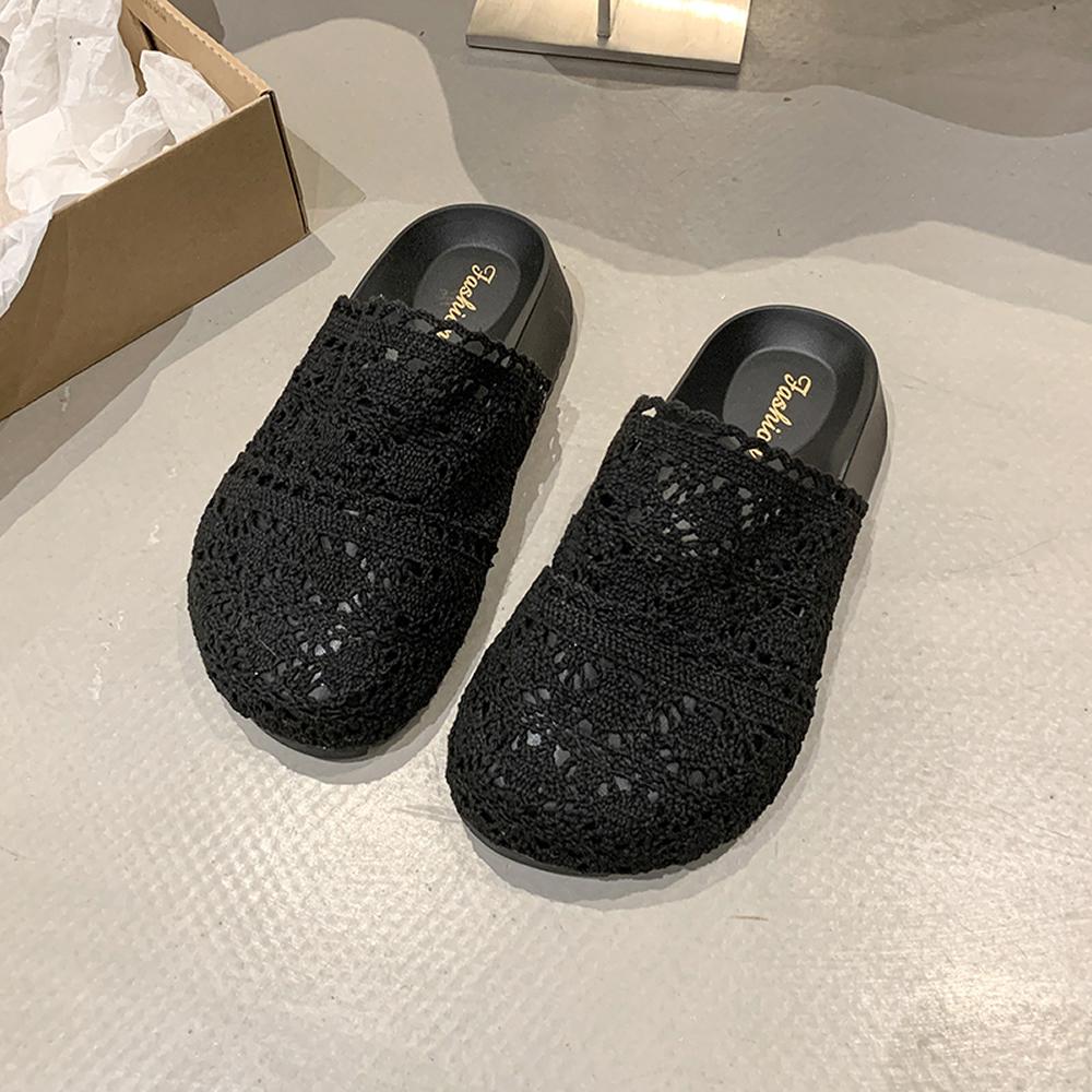 Платформа Женские Тапочки Балетки Повседневные Мюли Обувь Дизайнерские Сандалии 2025 Летняя Мода Шлепанцы Новые Слингбэки Mujer De Zapatillas