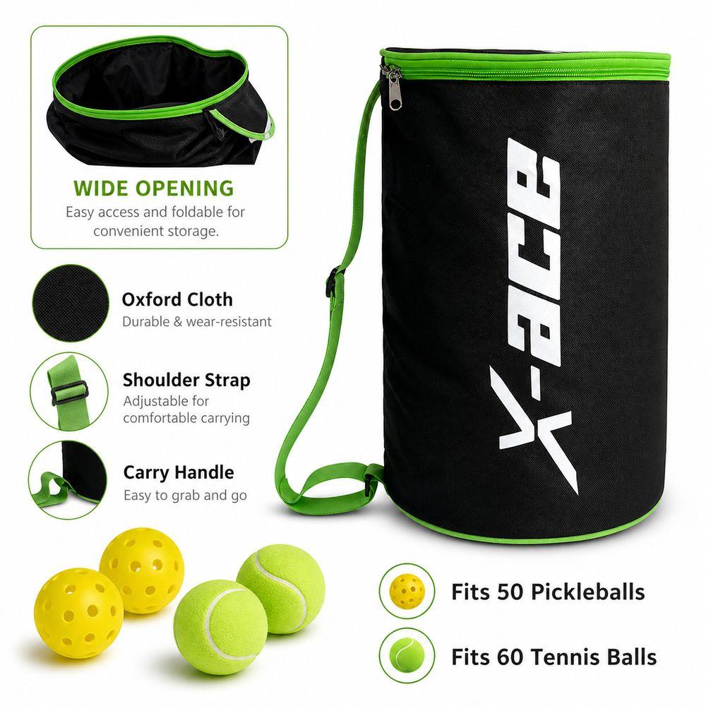 Oxford Cloth Tennis Ball Storage Bag Ball Bucket Bag Pickleball Tennis Training