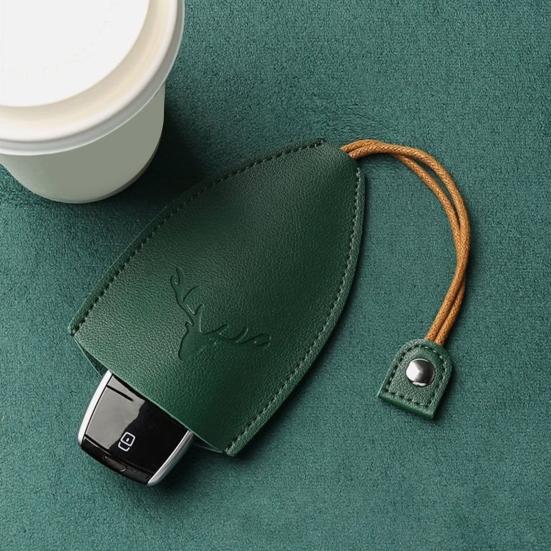 2 шт. Держатель для ключей Выдвижной чехол для ключей Защитный брелок-подвеска Искусственная кожа Скрытая цепочка для ключей Узор оленя Чехол-сумка для ключей