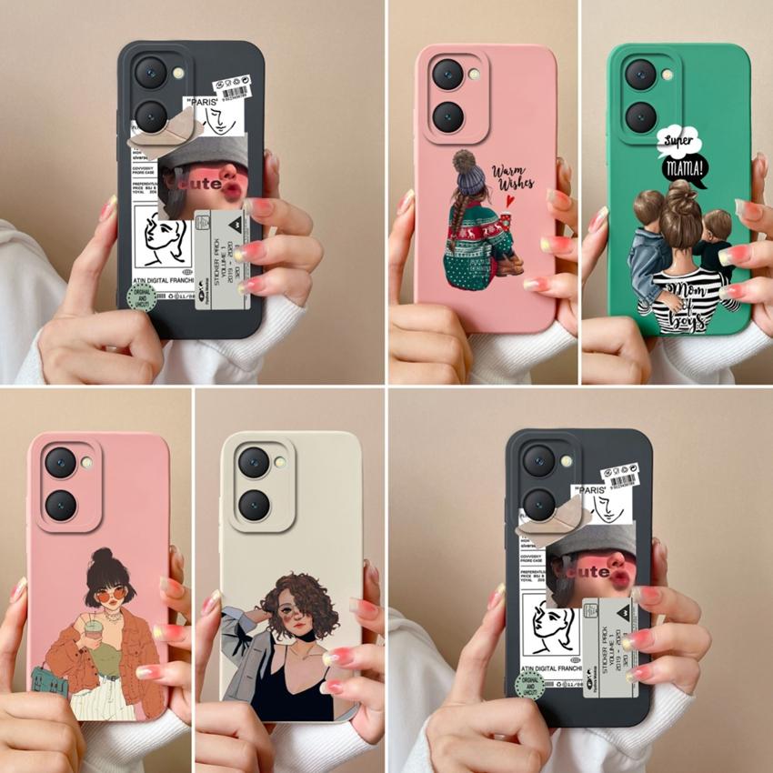 Новый чехол для Vivo iQOO U5x Z9 Lite Y400 Pro Y03t Y02t Y18i Y18t Милый чехол для телефона для девочки Защитная пленка для экрана Жидкий силикон Пылезащитный чехол для корпуса Vivo