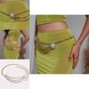 Artificial Pearl Flower Gold Metal Waist Chain For Women Elegant Summer Accessory