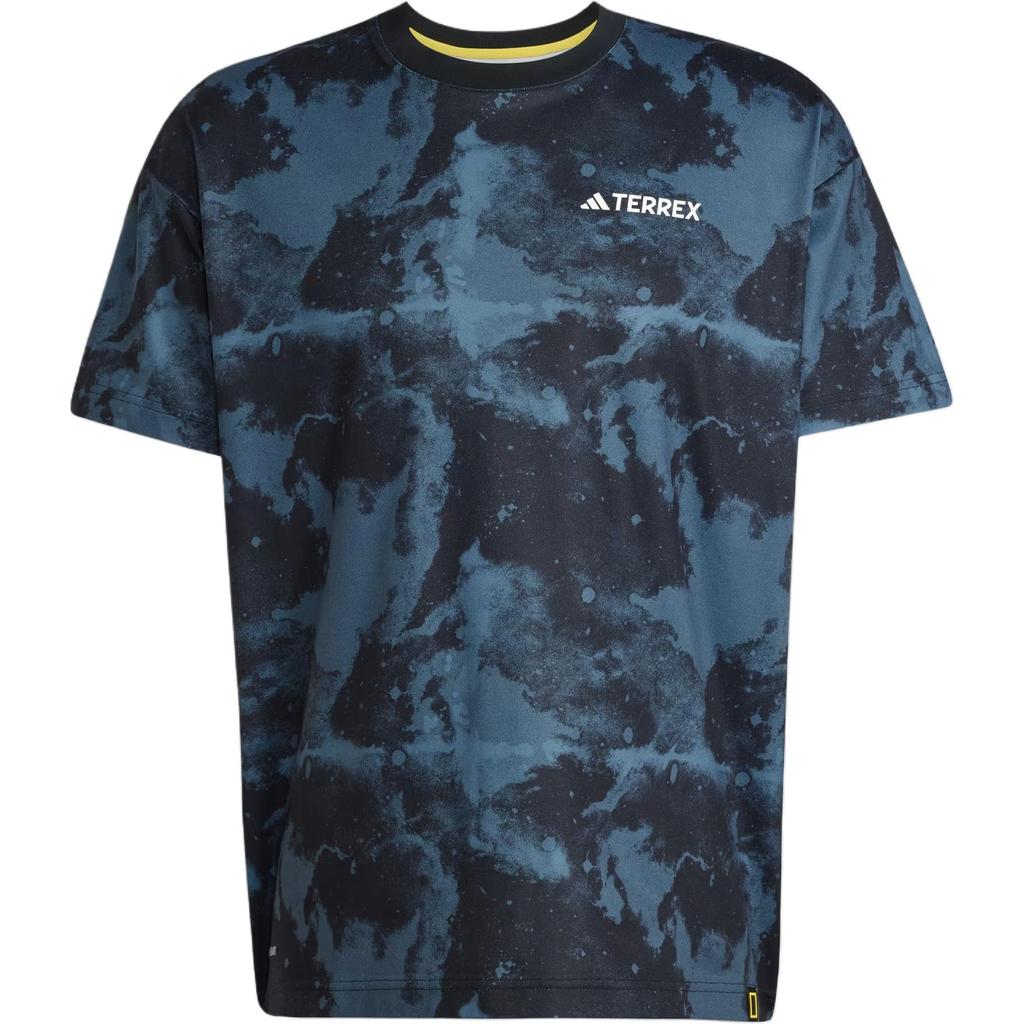 adidas Футболка с логотипом Terrex, круглым вырезом и коротким рукавом, унисекс, черная JD5959