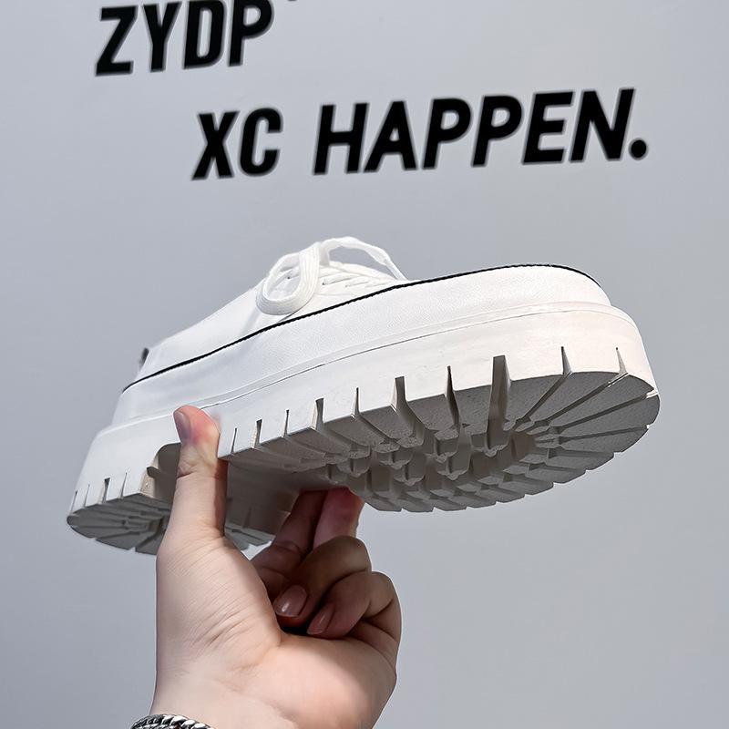 Модные фирменные белые туфли мужские 2024 года, новые модные повседневные туфли на платформе, универсальные мокасины с увеличенным голенищем 2131-A