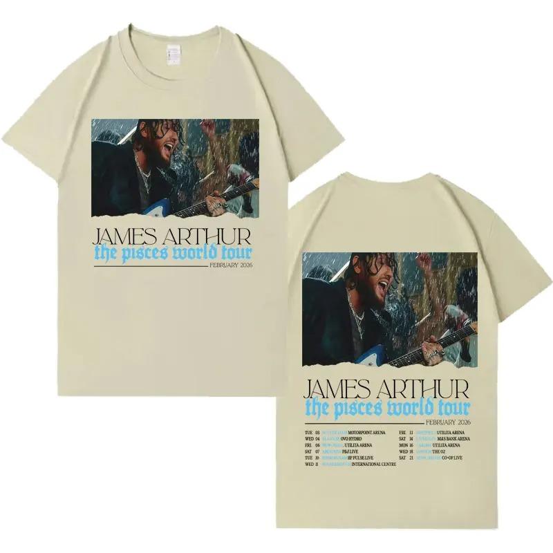 Singer James Arthur Fashion Pattern Casual Mens TShirt Loose TShirt Stylish High Quality Comfortable Short Sleeve Streetwear