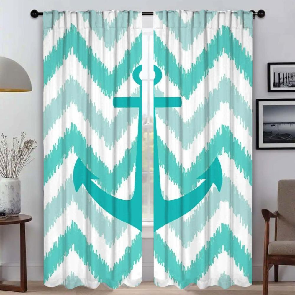 Кухонные шторы Детская комната Якорь Шторы для гостиной Шторы от комаров Шторы для камеры Украшения на Хэллоуин Раздел