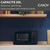 Micro-ondes Candy Idea CMW20SMB 700 W 20L Noir - Fonction Décongélation - Plateau Tournant en Verre - 5 Niveaux de Puissance