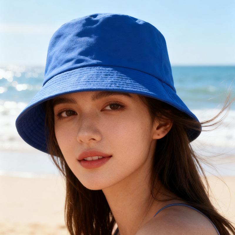 Bucket hat female sunshade face small sunscreen hat simple student travel basin hat