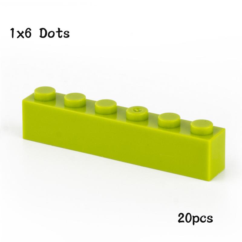 20 шт. Детали MOC 3009 Кирпичик 1x6 Совместимые DIY Сборка Строительные Блоки Частицы Детская Головоломка Игрушка Подарки на День Рождения