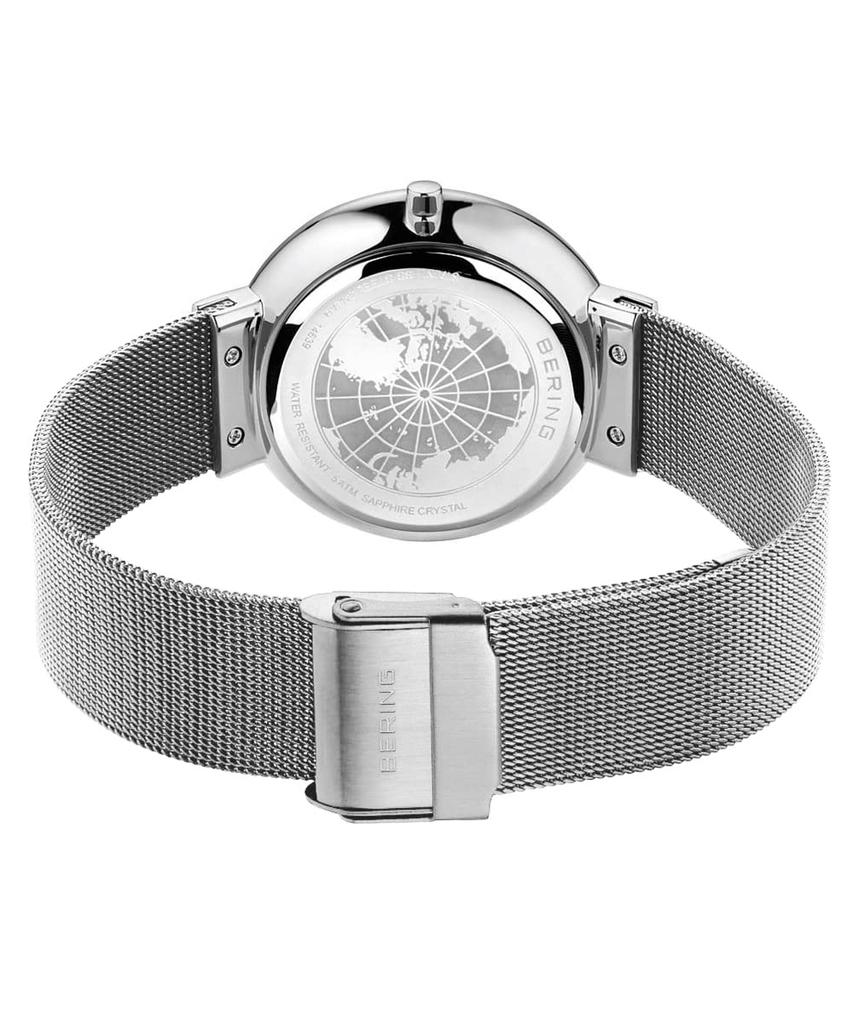 BERING Solar Model Gray x Silver Stainless Steel Mesh Strap Japan Limited Genuine Imported Product 3 Year Internal Warranty Sapphire Glass Scratch