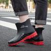 Trendy Short Rain Shoes Men's Non-slip Water Shoes Wear-resistant Thickened Soles Student Water Boots PVCJ Rubber Shoes Fashion