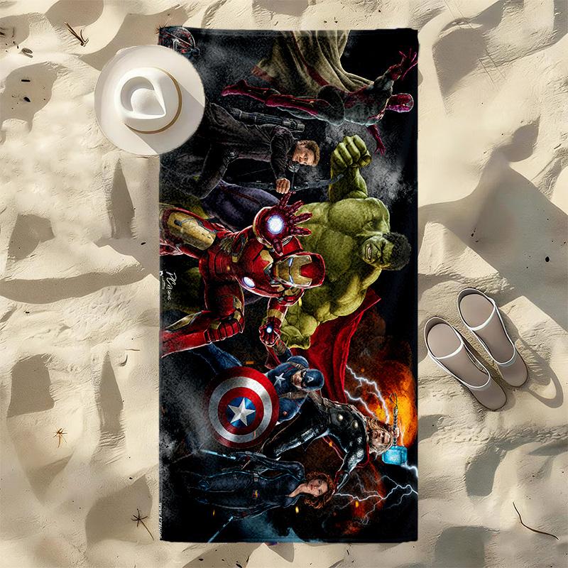 Avengers Stylish Digital Printing Beach Towel Quick‑Drying Absorbent Blanket for Beach Pool Gym Travel