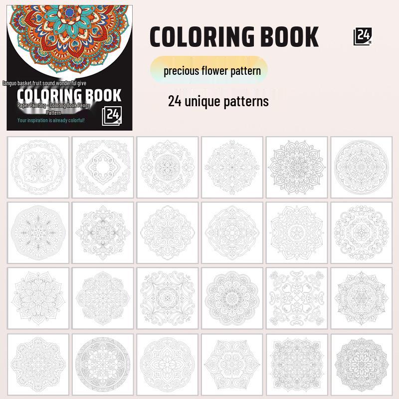 Peony Pattern Kids' Coloring & Tracing Book: Blue Fruit Paper