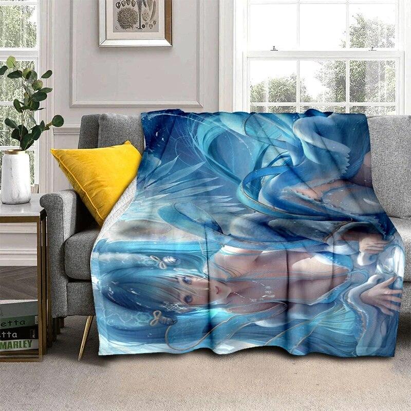 Hot Anime Sexy Girl Soft Plush Sofa Bed Throwing Cartoon Picnic Blankets Modern Flannel Blanket Gedruckt Bettdecke Geschenk Gift