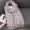 Scarf Women'S Premium Cashmere Color Plaid Warm Plaid Shawl