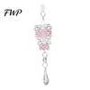 Reusable Holiday Home Decor Acrylic Pine Cone Pendant with Faux Crystal Drop, Christmas Tree Garland Hanging Ornaments, Transparent Gradient