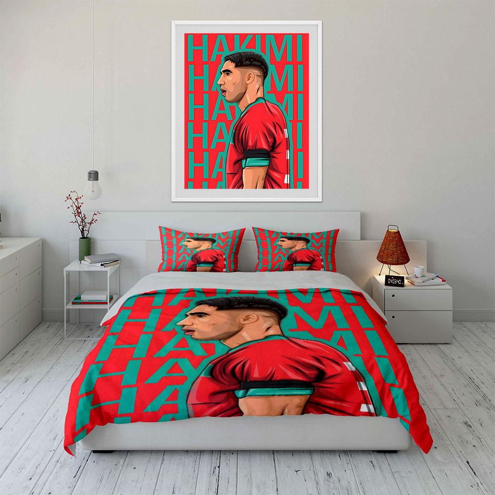 Football player graphic design. Bedding sets Duvet cover sets Duvet covers Pillowcases(1 * Duvet Cover 2 * Pillowcases, without duvet insert)
