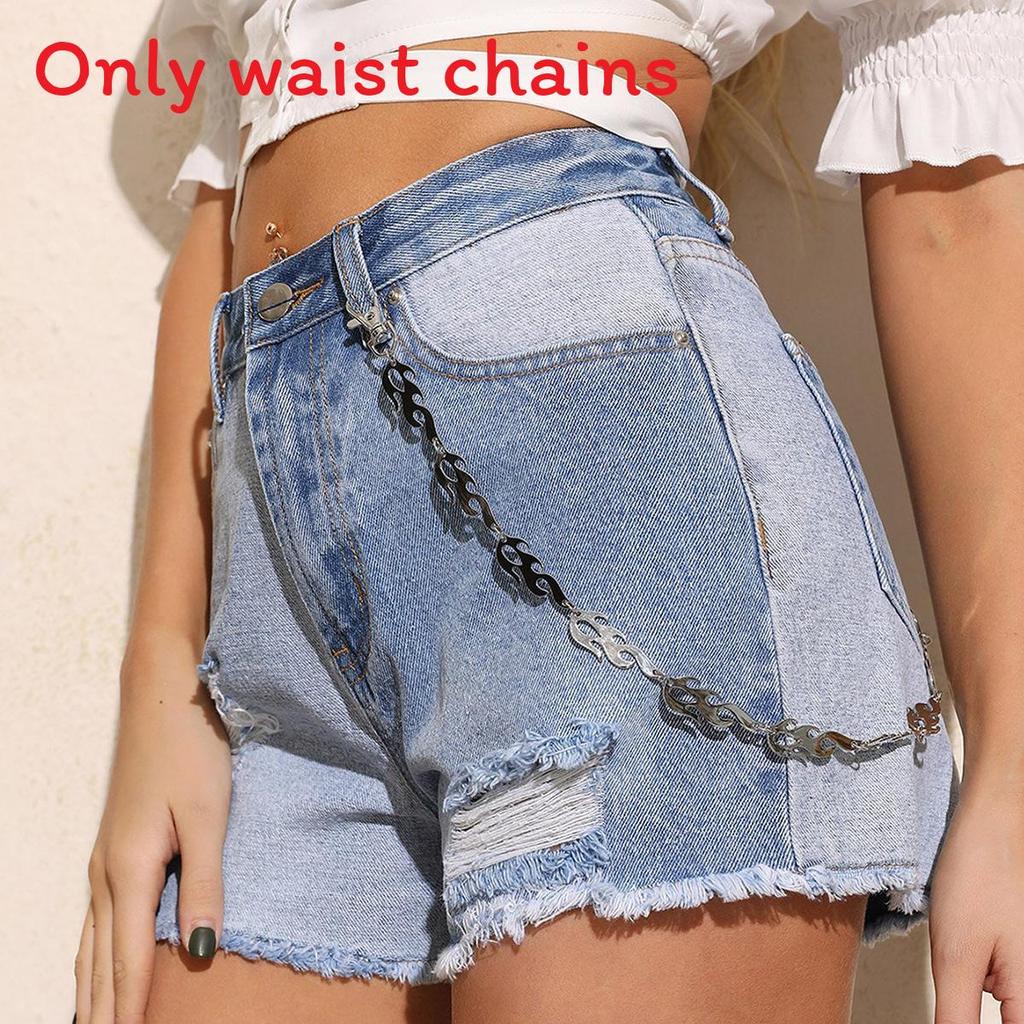 Silver Metal Cross Waist Chain For Women Hip Hop Streetwear Fashion