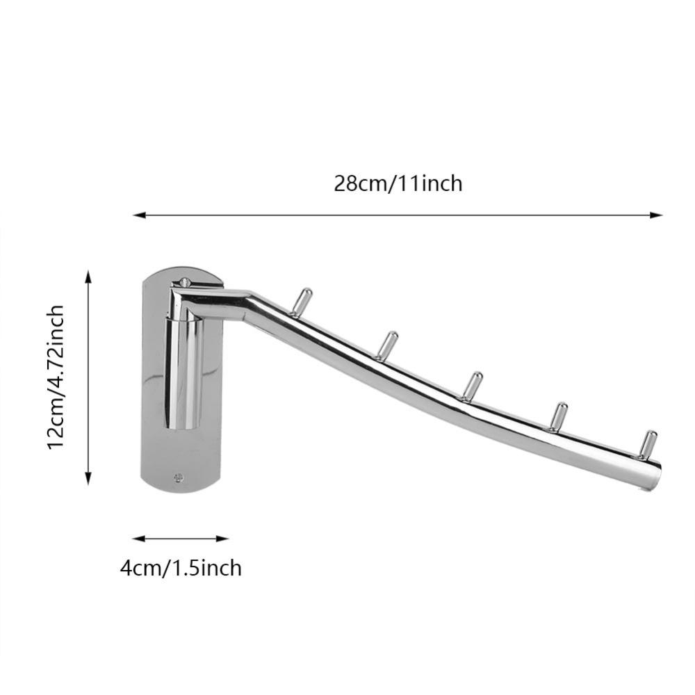5 Hooks Robe Hook Silver Coat Hook Space Saving Towel Bar  Closet Storage
