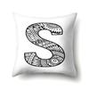 Polyester Pillow Case Pencil Drawing Geometric Decorative Print 26 English Letters Pillow Cushion Cover Simple