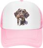 Wirehaired Pointing Griffon Dog Watercolor Print Mesh Trucker Hat Adjustable Baseball Cap Casual Snapback for Men Women