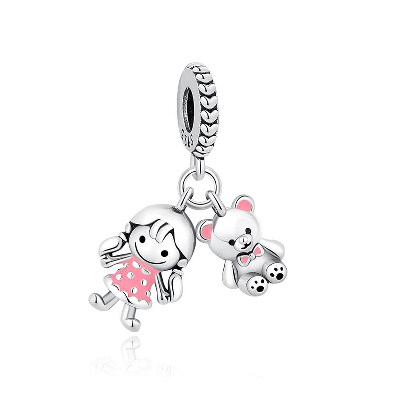 Original 925 Sterling Copper Charms Family Tree Love Heart Mom Pendant Beads Fit Brand Bracelets Necklaces Women DIY Zircon