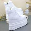 Fashion 15CM High-top Lace-up Small Increase and Slim 2025 Leisure Comfy Booties Shoes Ankle Boots with Super High Heels