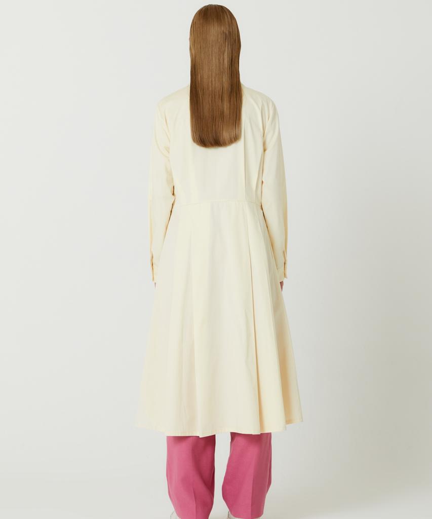 The Studio K Short Shirt Layered Slim Long Dress (Ivory)