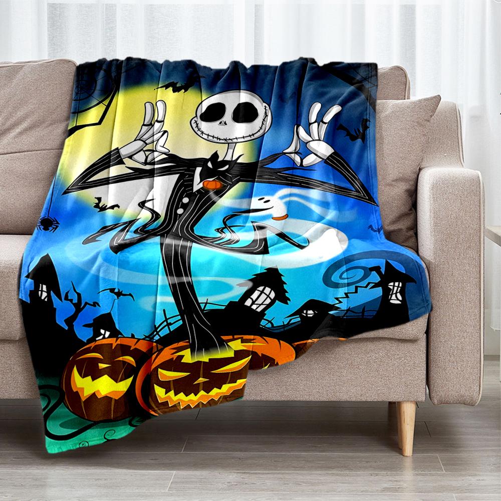 The Nightmare Before Christmas Theme Printed Blanket - Perfect for Couch, Bed, Travel & Outdoor Use | Machine Washable, Cozy & Durable.